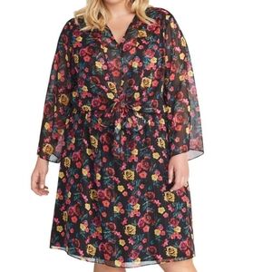NWT Rachel Roy Emma Floral Print Long Sleeve Dress